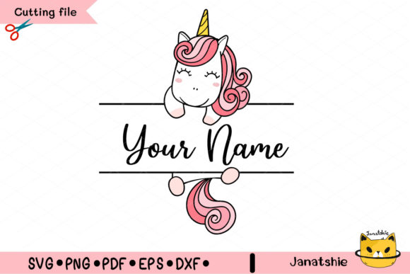 Download Pink Unicorn Monogram Kid Name Frame SVG - Gram Collection