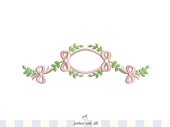 Download Foliage Bow Monogram Frame Embroidery - Gram Collection