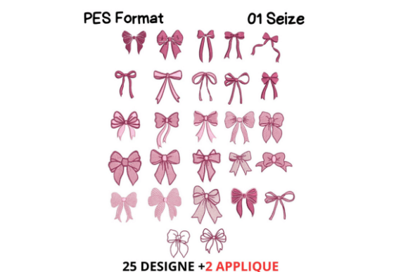 Download Mini Bow Embroidery Design - Mini Collection